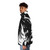 Lord of Dream Shadow Puffer Jacket featuring a black and white design inspired by Neil Gaiman's Sandman comics - men side left
