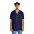 Blue and Black Tartan Plaid Hawaiian Shirt - People Front