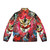 Lord Drakkon Power Rangers inspired puffer jacket with white, green, and red colors - Back
