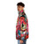 Lord Drakkon Power Rangers inspired puffer jacket with white, green, and red colors - men side left
