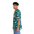 Colorful Hawaiian shirt with science and lab-themed elements - People Left