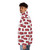 London red bus puffer jacket with iconic double decker bus pattern - men side left