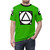 Tracking Markers Visual Effects T-shirt with green screen and camera equipment graphics - men front