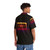 Retro 80s sunset cassette Hawaiian shirt with vibrant neon colors and wavy patterns - People Back