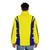 Wolverine and X-23 puffer jacket with blue and yellow color scheme - men back