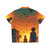 Retro 80s Stranger Things Hawaiian Shirt for Kids - Back