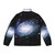 Model wearing a puffer jacket with a detailed star map and cosmic design - Back