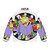 Psychedelic Lizard Queen Puffer Jacket with trippy, 60s-inspired design - Back