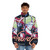 Liquid Sky Movie Puffer Jacket featuring vibrant colors and surreal design - men front