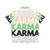Retro 1980s Hawaiian Shirt with Karma Club Red Gold and Green Pattern - Back