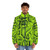 Lime green snakeskin puffer jacket with a modern, nature-inspired design - men front