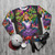 Alice in Wonderland inspired sweatshirt with psychedelic design - flat lay