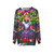 Alice in Wonderland inspired sweatshirt with psychedelic design - hanging