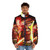 Borderlands Lilith Siren Phoenix Puffer Jacket with fire and gritty design - men front