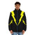 Electrifying lightning bolt puffer jacket with sci-fi inspired design - men front