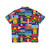 Caribbean flags printed on a tropical Hawaiian shirt - Back