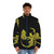 Puffer jacket featuring a majestic lightning dragon, a mythical legendary animal - men front