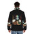 A puffer jacket featuring a unique bodypaint design with life and death imagery. - men back
