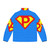 Super Letter P Puffer Jacket with Superhero Design - Back