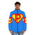 Super Letter P Puffer Jacket with Superhero Design - men front