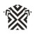 Black and white Hawaiian shirt with a minimalist, abstract pattern - Back