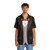 Black Tuxedo Hawaiian Shirt with Red Bowtie and Vest - People Front
