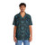 Black Teal Aqua Protea Doodle Pattern Hawaiian Shirt - People Front