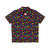 Black rainbow multi color confetti polka dot Hawaiian shirt