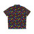 Black rainbow multi color confetti polka dot Hawaiian shirt - Back