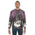 Afterlife Skull Sweatshirt with Cherry Blossom Floral Design - men