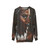 Tribal African Queen Women's Sweatshirt with Black Abstract Art and Gold Dust Design - hanging