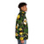 Lemon Tree Black Puffer Jacket with Botanical Leaves and Fruit Design - men side right