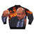 A bold and fiery bomber jacket inspired by the iconic Dr. Phil's angry expression. - Back