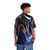 Colorful anime fireworks Hawaiian shirt with fantasy scene - Flat lay