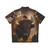 Rustic bison head design on a Hawaiian shirt - Back