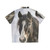 Black horse in winter Hawaiian shirt - Back