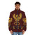 Legendary Golden Phoenix Puffer Jacket with Mythical Bird Wings - men front