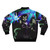 A dark bomber jacket with the evil Lyn character from the retro video game universe. - Back