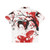 Vibrant red geisha Hawaiian shirt with Japanese art inspired design - Back