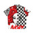 Ivory checkerboard pattern Hawaiian shirt worn by a drag queen performer - Back
