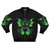 Maleficent-inspired bomber jacket with dragon and sleeping beauty motif