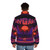 Retro gaming inspired puffer jacket featuring Rygar the legendary warrior - men back