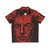 Red Death Hawaiian Shirt with Macabre Skull and Raven Motif