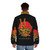 Legendary red dragon puffer jacket with fantasy design and anime-style graphics - men back