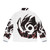 Legendary Black Lightning Dragon Puffer Jacket with fantasy creature design - Back