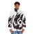 Legendary Black Lightning Dragon Puffer Jacket with fantasy creature design - men front
