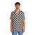 Black and White Checkered Hawaiian Shirt - People Front