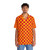 Amber Orange and Crimson Red Checkered Hawaiian Shirt - Lifestyle
