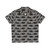 Black cat wearing a Hawaiian-style shirt