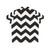 Black and White Zig Zag Hawaiian Shirt with Geometric Pattern - Back